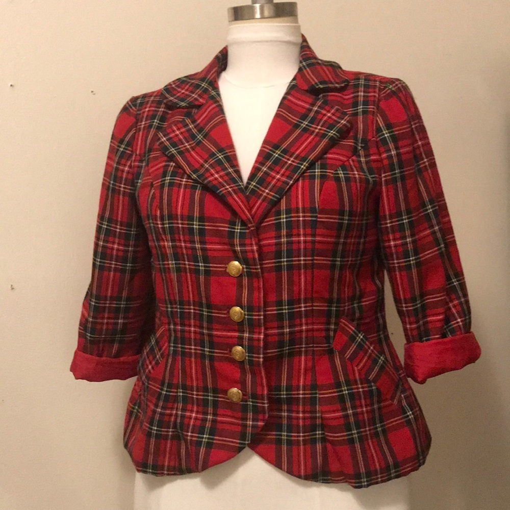 retro plaid blazer